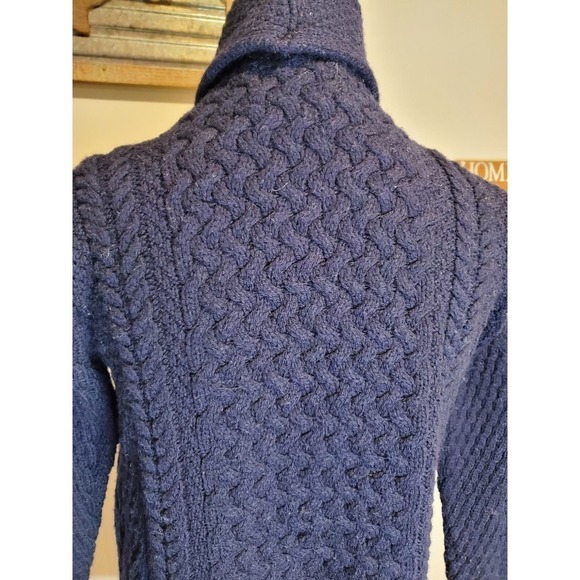 Aran Crafts Ireland Wool Cableknit open Cardigan Sweater XS - Picture 6 of 8